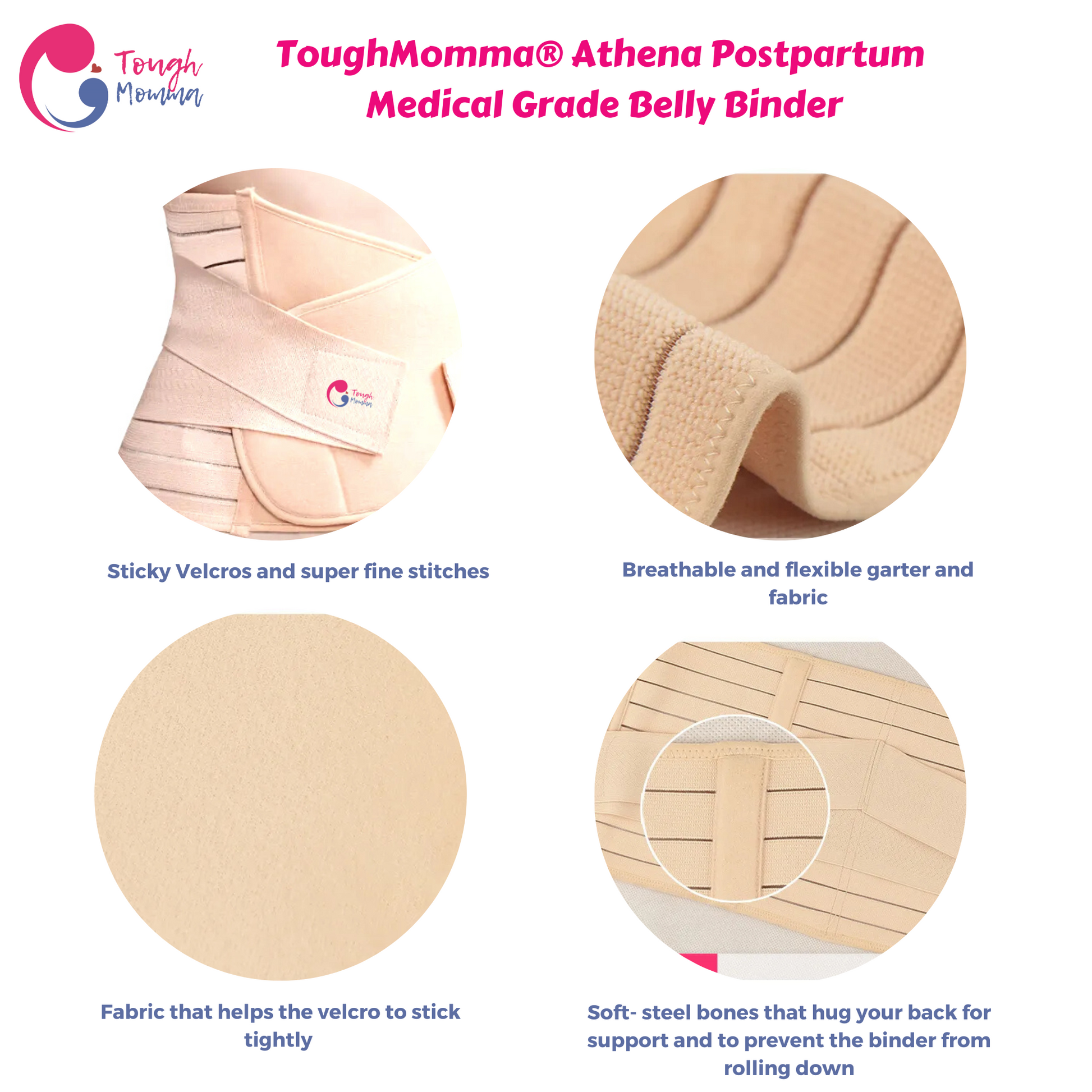 ToughMomma Athena Postpartum Medical Grade Recovery Belly Binder –  ToughMomma Maternity & Nursing Wear