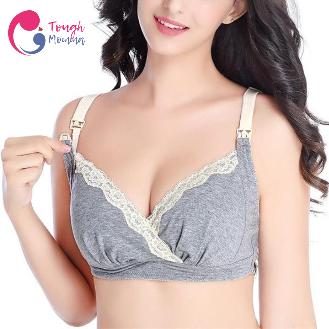 ToughMomma  Lacey Crossover Cotton Wireless Nursing Bra