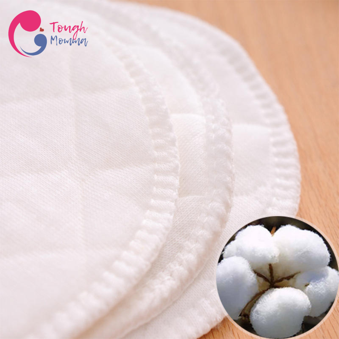 ToughMomma 4- in-1 Reusable Washable Nursing Pads for Breastfeeding